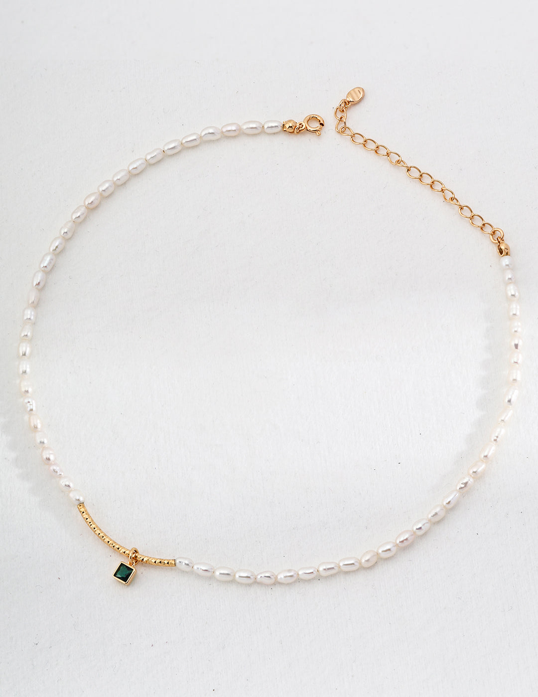 Sugar Cube Pendant Pearl Necklace