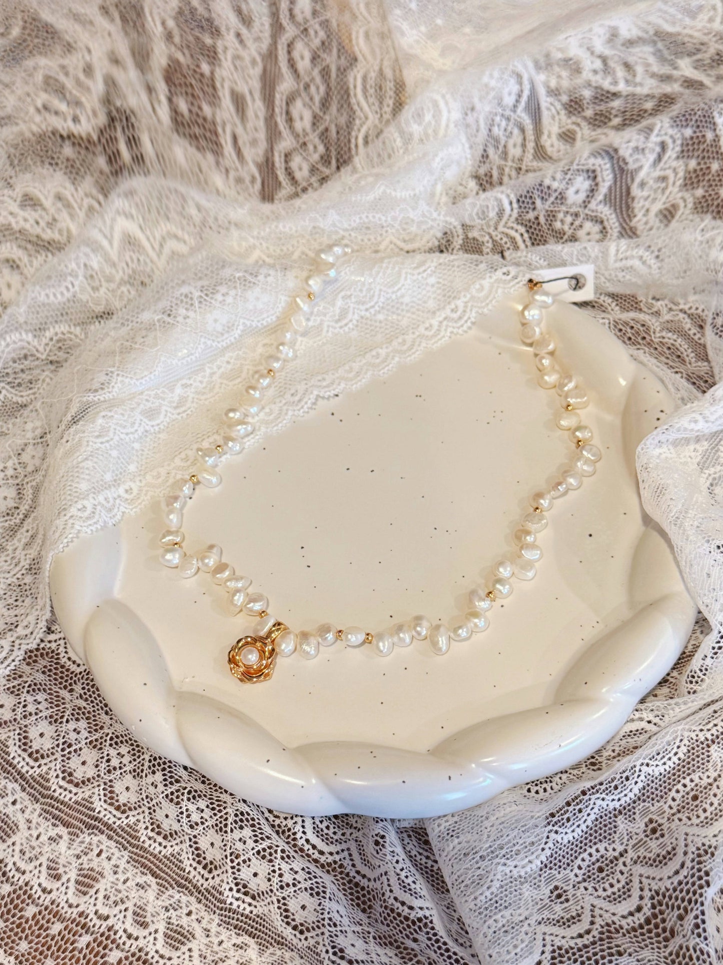Sterling Silver Camellia Flower Necklace