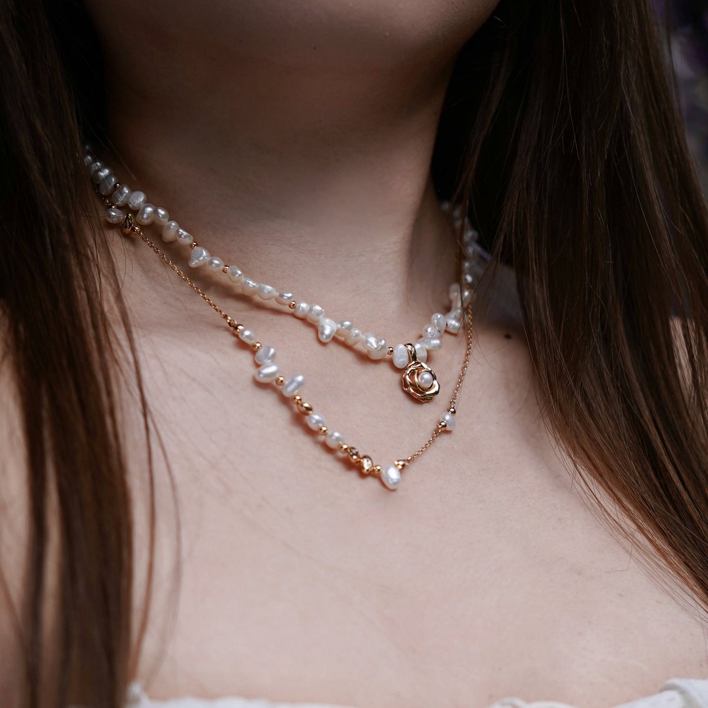 Sterling Silver Camellia Flower Necklace