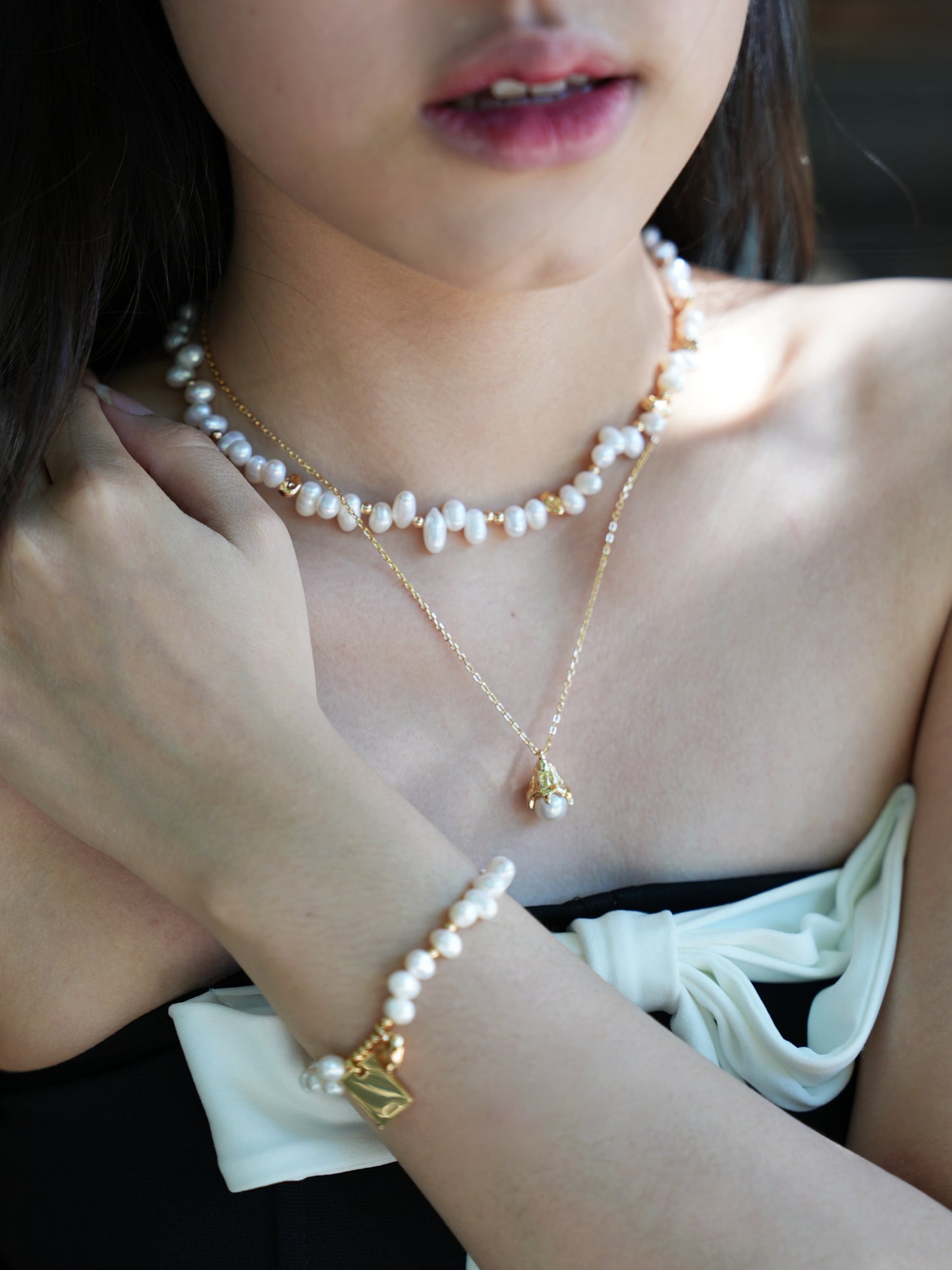 Sterling Silver Camellia Flower Necklace